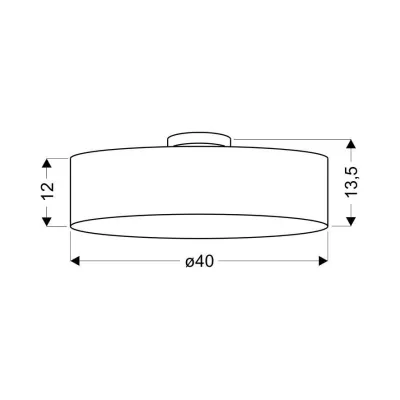 Stropní přisazené osvětlení GLOVEN - 3xE27, 40W, 40cm, kulaté, světlé šedé