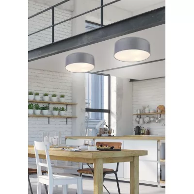 Stropní přisazené osvětlení GLOVEN - 3xE27, 40W, 40cm, kulaté, světlé šedé