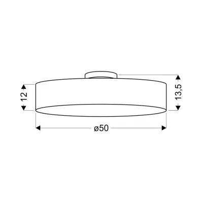 Stropní přisazené osvětlení GLOVEN - 3xE27, 40W, 50cm, kulaté, krémové