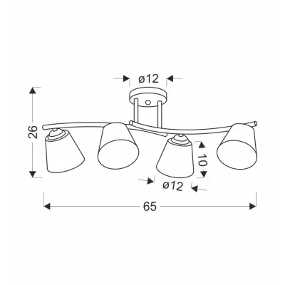 Stropní moderní osvětlení GRECO - 4xE27, 40W, černé / zlaté / bílé