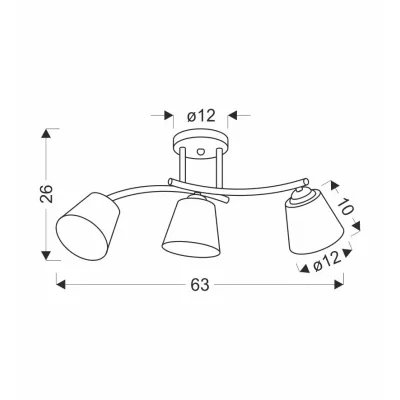 Stropní moderní osvětlení GRECO - 3xE27, 40W, černé / zlaté / bílé