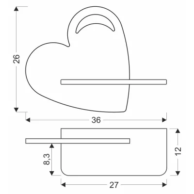 Dětská nástěnná LED lampička s poličkou HEART - 5W, 4000K (denní bílá), modrá