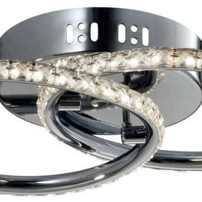 Stropní designové LED osvětlení HELLO - 28W, 3000K (teplá bílá), chromované