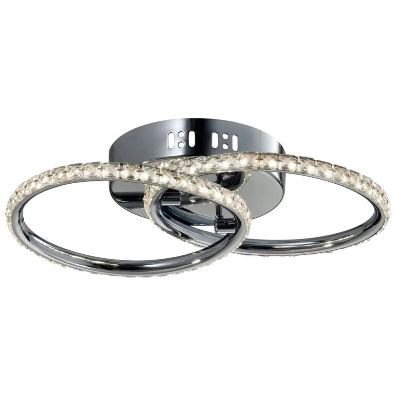 Stropní designové LED osvětlení HELLO - 28W, 3000K (teplá bílá), chromované