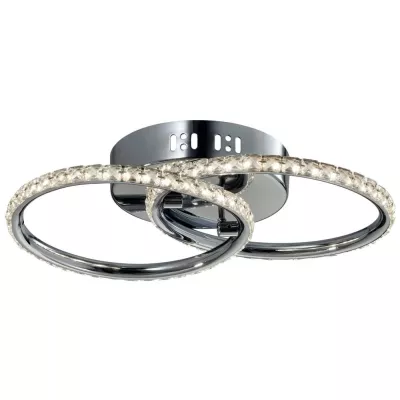 Stropní designové LED osvětlení HELLO - 28W, 3000K (teplá bílá), chromované