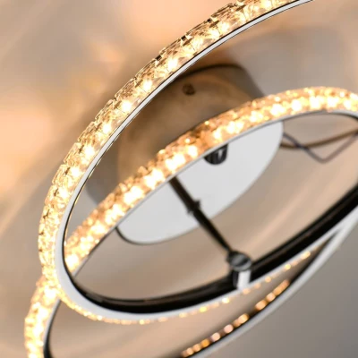 Stropní designové LED osvětlení HELLO - 28W, 3000K (teplá bílá), chromované