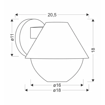 Nástěnné venkovní svítidlo HENDERA - 1xE27, 40W, černé / čiré