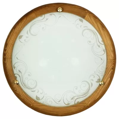 Stropní kulaté osvětlení HERBA - 1xE27, 60W, 38cm, kulaté, dub