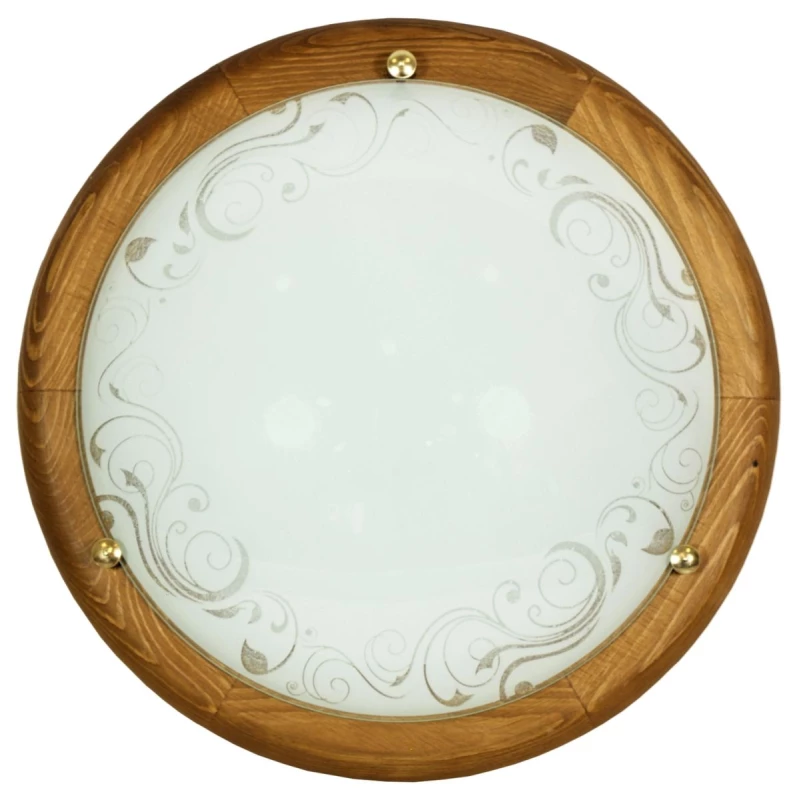 Stropní kulaté osvětlení HERBA - 1xE27, 60W, 30cm, kulaté, dub