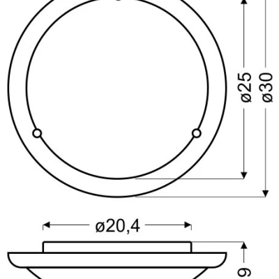 Stropní kulaté osvětlení HERBA - 1xE27, 60W, 30cm, kulaté, dub