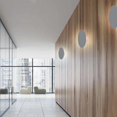 Moderní nástěnné LED osvětlení HOLAR - 6W, 4000K (denní bílá), 25cm, kulaté, šedé