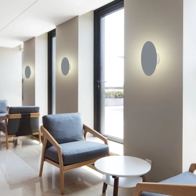 Moderní nástěnné LED osvětlení HOLAR - 6W, 4000K (denní bílá), 15cm, kulaté, šedé