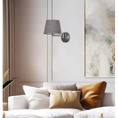 Nástěnná čtecí lampa s vypínačem IBIS - 1xE14, 40W, stříbrná / grafitová