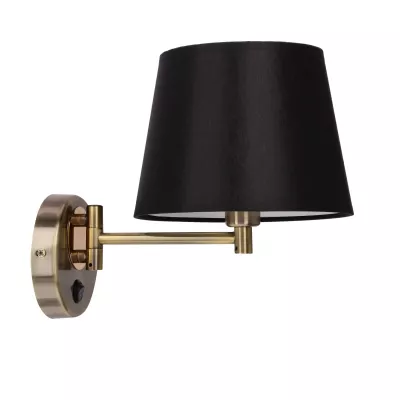 Nástěnná čtecí lampa s vypínačem IBIS - 1xE14, 40W, patina / černá