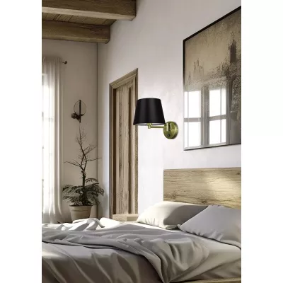 Nástěnná čtecí lampa s vypínačem IBIS - 1xE14, 40W, patina / černá