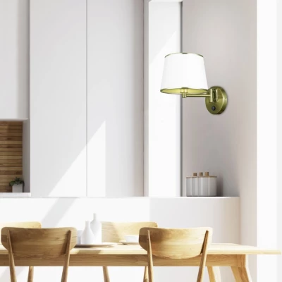 Nástěnná čtecí lampa s vypínačem IBIS - 1xE14, 40W, patina / bílá