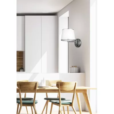 Nástěnná čtecí lampa s vypínačem IBIS - 1xE14, 40W, stříbrná / bílá