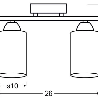Stropní osvětlení INDIRA - 2xE14, 40W, černé