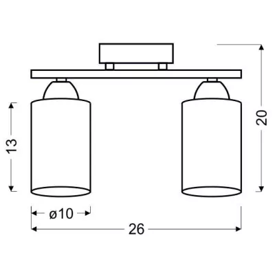 Stropní osvětlení INDIRA - 2xE14, 40W, černé