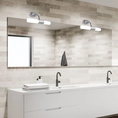 Nástěnné flexibilní osvětlení JADET - 2xE14, 40W, chromované / bílé