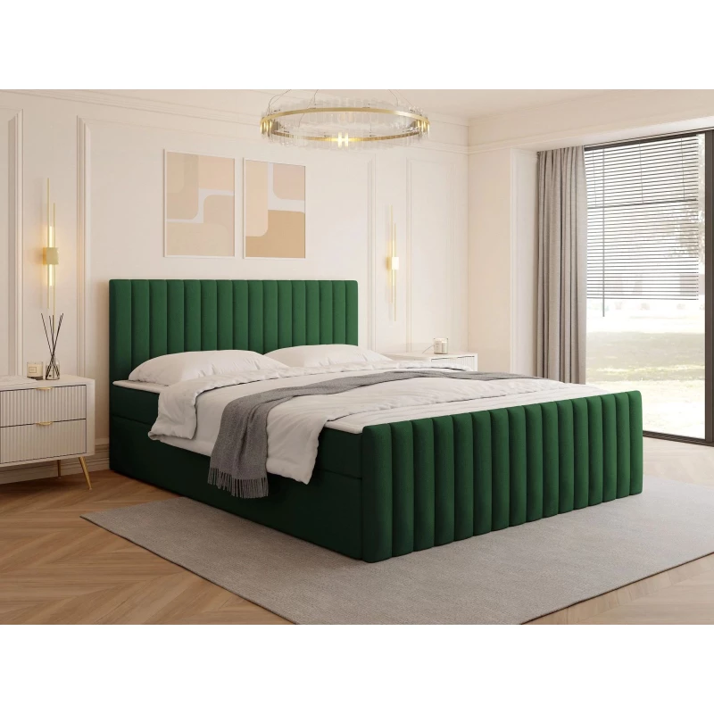 Kontinentální manželská postel 180x200 VASHON 2 - zelená + topper ZDARMA