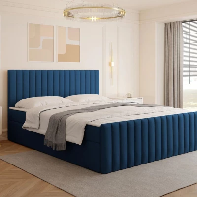 Kontinentální manželská postel 180x200 VASHON 2 - modrá + topper ZDARMA