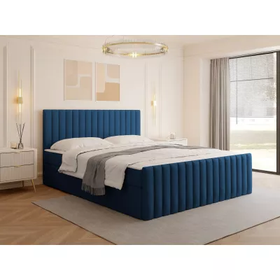 Kontinentální manželská postel 180x200 VASHON 2 - modrá + topper ZDARMA