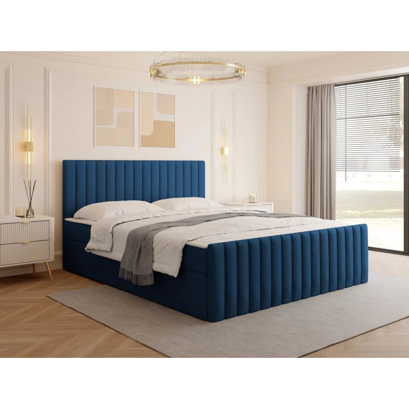 Kontinentální manželská postel 160x200 VASHON 2 - modrá + topper ZDARM