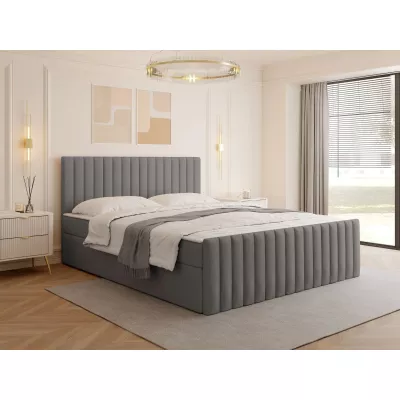 Kontinentální manželská postel 160x200 VASHON 2 - šedá + topper ZDARMA
