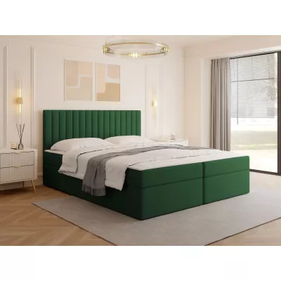 Boxspringová manželská postel 140x200 VASHON 1 - zelená + topper ZDARMA
