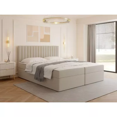 Boxspringová manželská postel 160x200 VASHON 1 - světlá béžová + topper ZDARMA