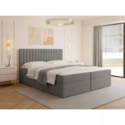 Boxspringová manželská postel 180x200 VASHON 1 - šedá + topper ZDARMA