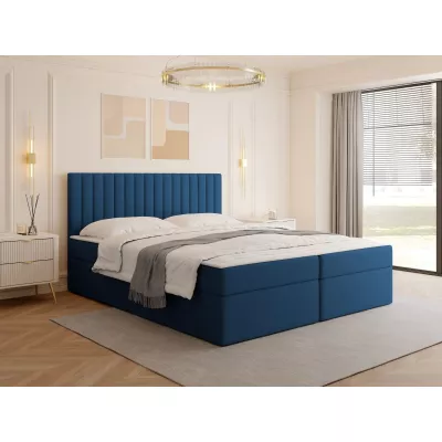 Boxspringová manželská postel 180x200 VASHON 1 - modrá + topper ZDARMA