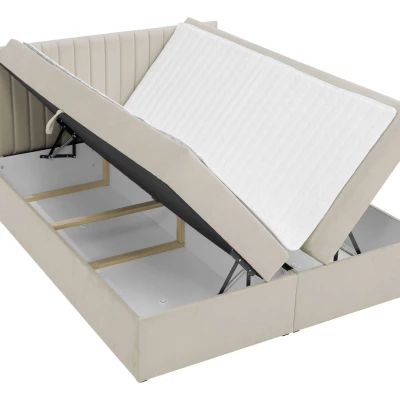 Boxspringová manželská postel 140x200 VASHON 1 - černá + topper ZDARMA