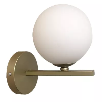 Nástěnné art deco osvětlení KAMA - 1xG9, 28W, mosazné / bílé