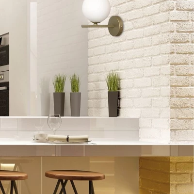 Nástěnné art deco osvětlení KAMA - 1xG9, 28W, mosazné / bílé