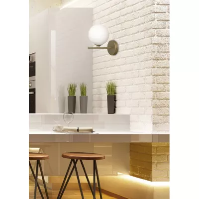 Nástěnné art deco osvětlení KAMA - 1xG9, 28W, mosazné / bílé