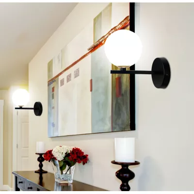 Nástěnné art deco osvětlení KAMA - 1xG9, 28W, černé / bílé