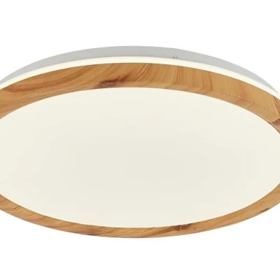 LED stropní přisazené světlo KATO - 24W, 4000K (denní bílá), 40cm, kulaté, světlé dřevo / bílé
