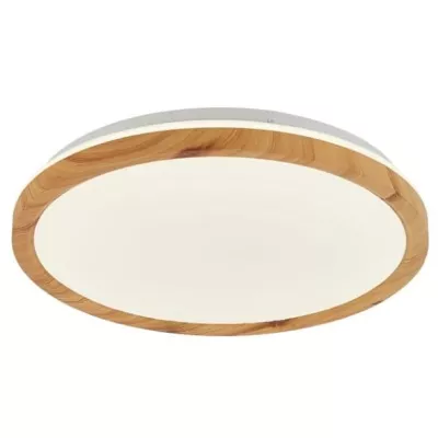 LED stropní přisazené světlo KATO - 32W, 4000K (denní bílá), 50cm, kulaté, světlé dřevo / bílé