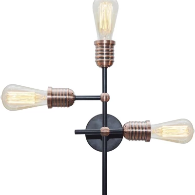 Stropní / nástěnné svítidlo KIRIMU - 3xE27, 60W, černé