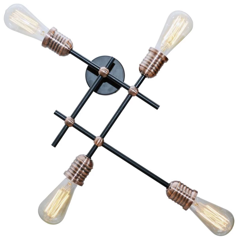 Stropní / nástěnné osvětlení KIRIMU - 4xE27, 60W, černé