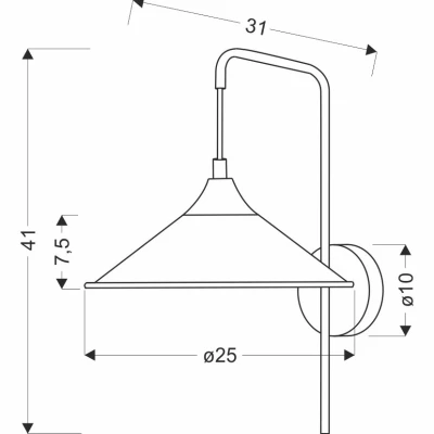 Nástěnné industriální osvětlení KIRUNA - 1xE27, 40W, černé