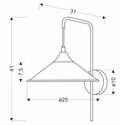 Nástěnné industriální osvětlení KIRUNA - 1xE27, 40W, černé