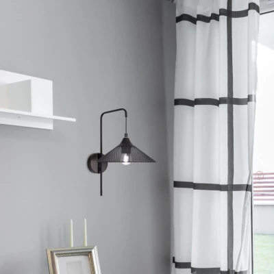 Nástěnné industriální osvětlení KIRUNA - 1xE27, 40W, černé