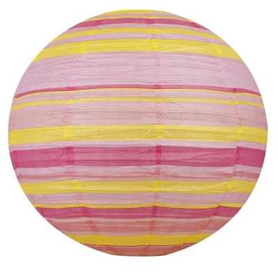 Papírové stínidlo KOKON - 50cm, koule, oranžové / růžové