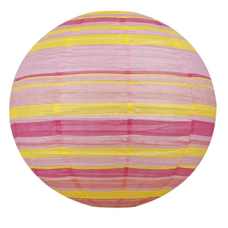 Papírové stínidlo KOKON - 50cm, koule, oranžové / růžové