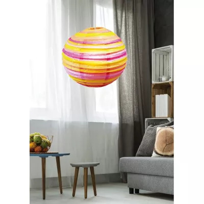 Papírové stínidlo KOKON - 50cm, koule, oranžové / růžové