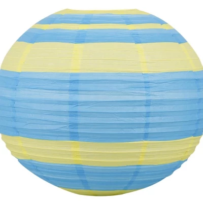 Papírové stínidlo KOKON - 50cm, koule, modré / zelené