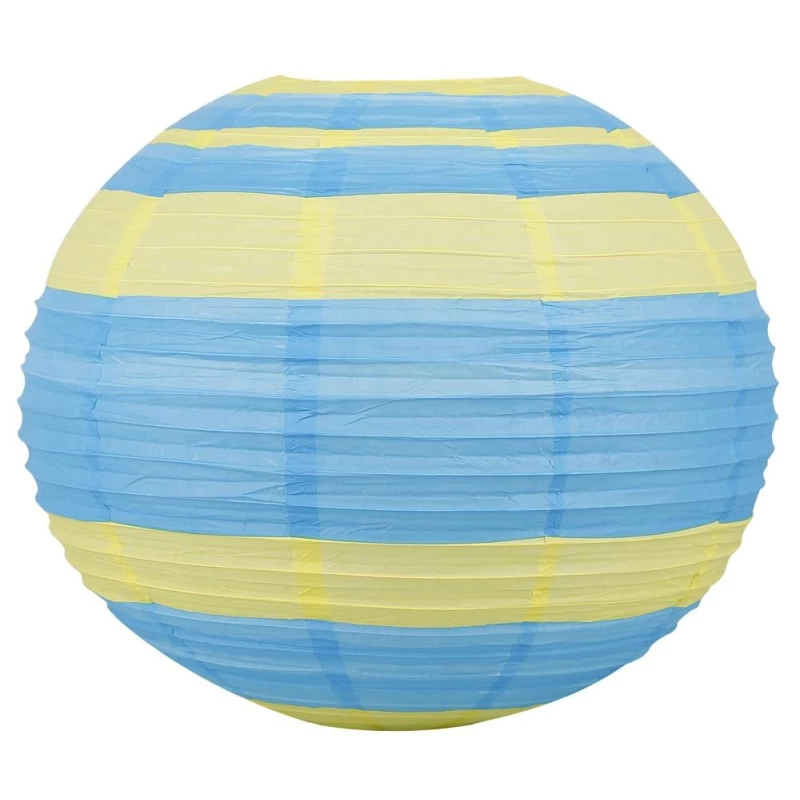 Papírové stínidlo KOKON - 50cm, koule, modré / zelené